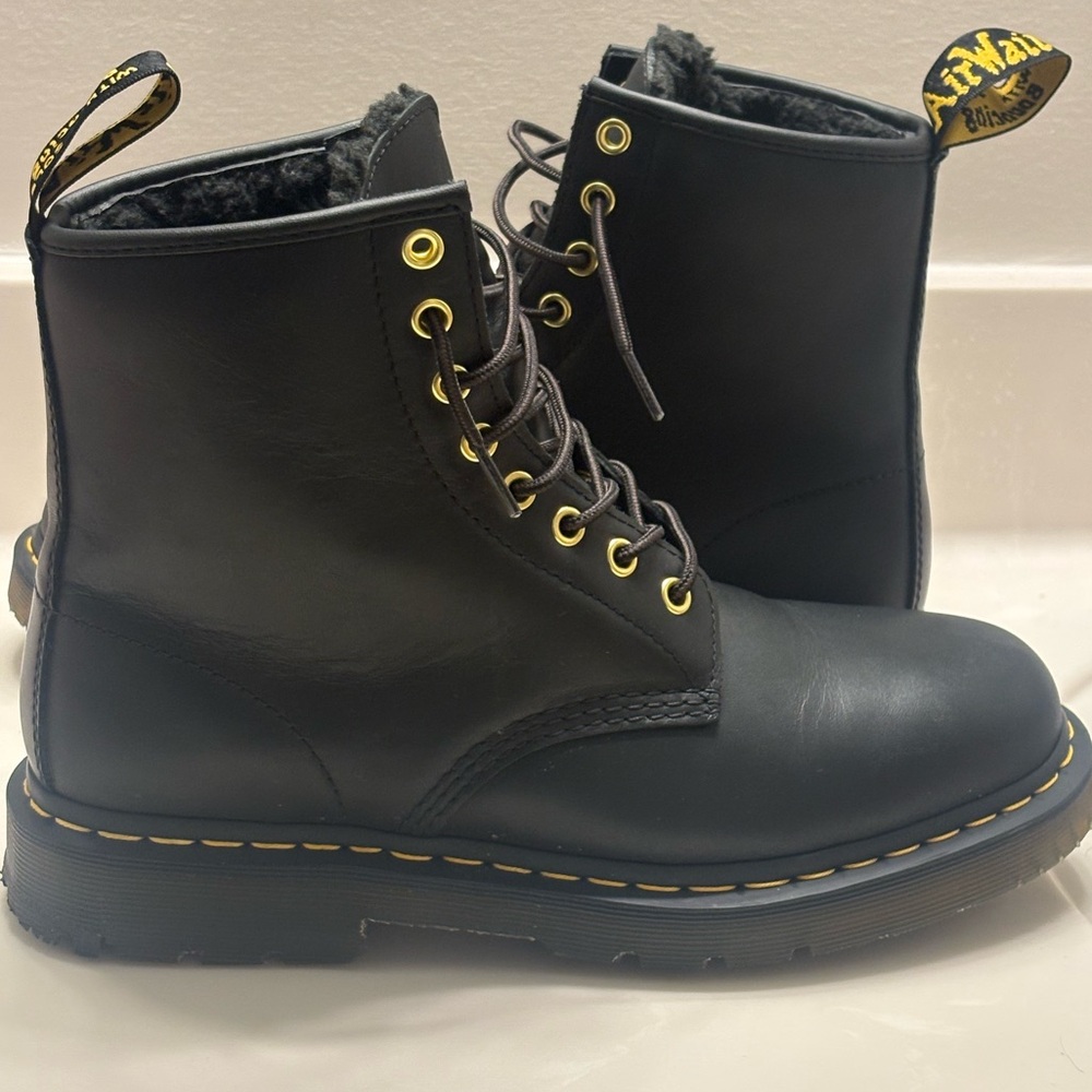 Dr. Martens Black Leather Boots Combat Moto Men’s 9 Women’s 10